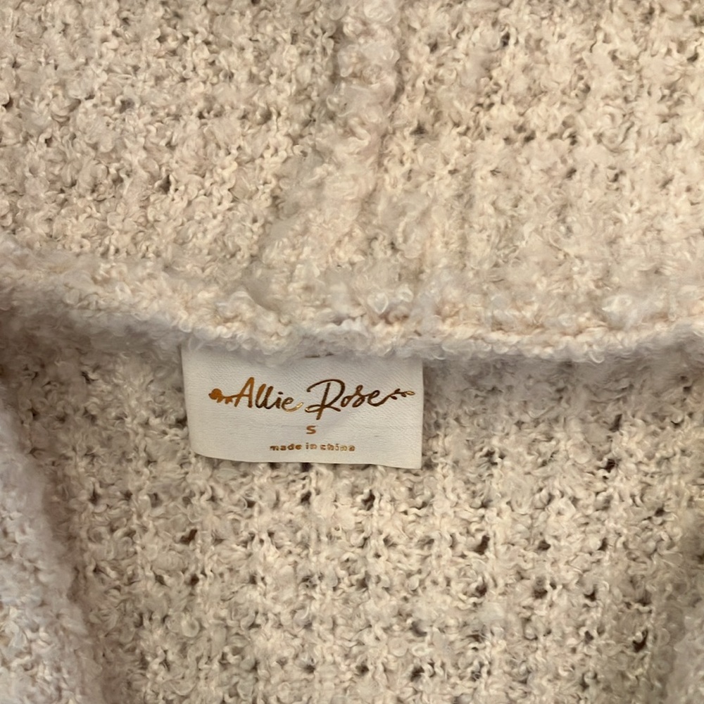 Allie Rose size Small Hooded Offwhite long sweater coat - Picture 3 of 5
